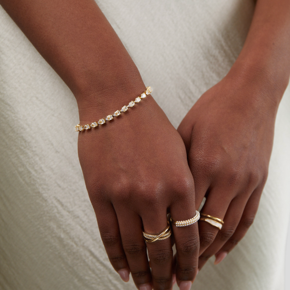 Bracelet : Armband Goud - Sara Crystal in van Pantino