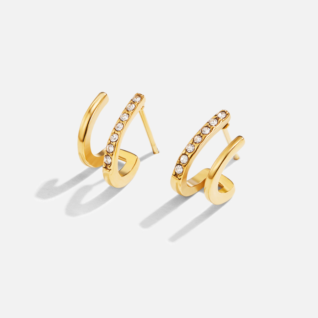 Earrings : Oorbellen Goud - 18K Crystal Claw Mini in van Pantino