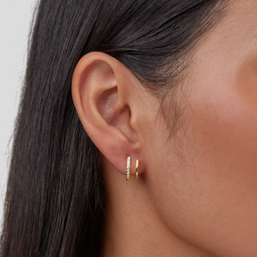 Earrings : Oorbellen Goud - 18K Crystal Claw Mini in van Pantino