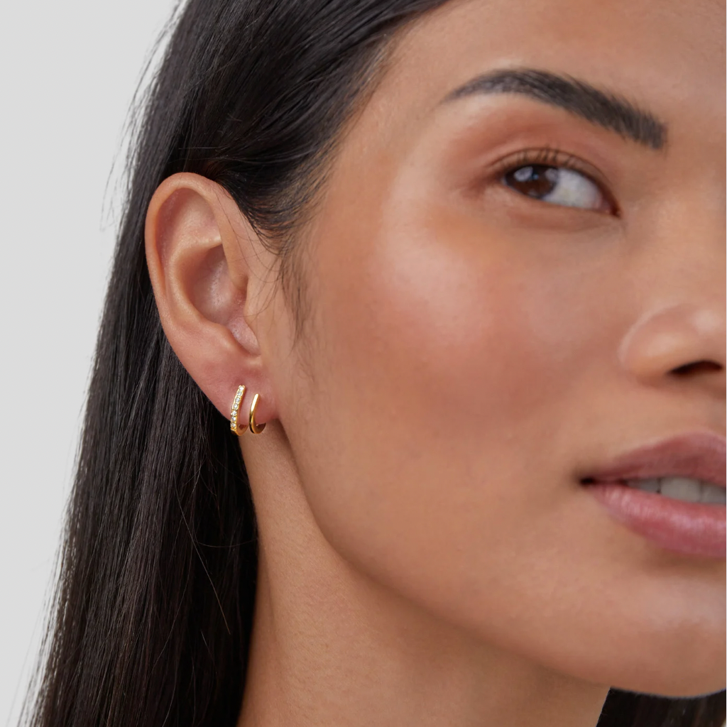 Earrings : Oorbellen Goud - 18K Crystal Claw Mini in van Pantino