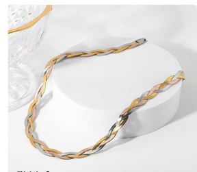 Jewelry Set : Juwelen Set Goud - Visgraat Ketting en Armband - Goudkleurig in van Pantino
