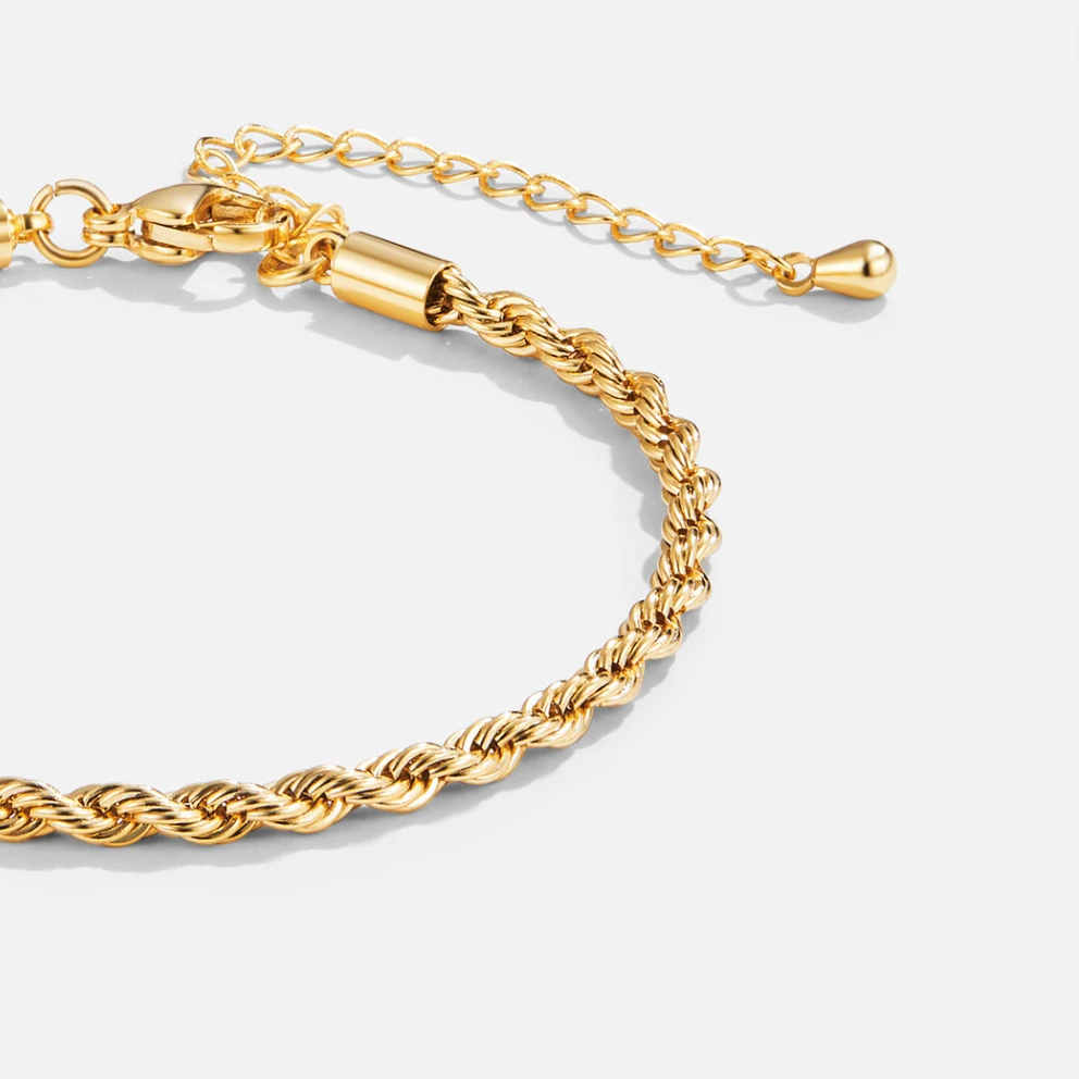 Bracelet : Armband Goud - Twisted 18K Roestvrij Staal 5 Cm in 18K Goud van Pantino