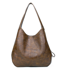 bags : Leren Schouderhandtas Dames - Dagelijks Comfortabel Design - PU-Leer in Koffie van Pantino