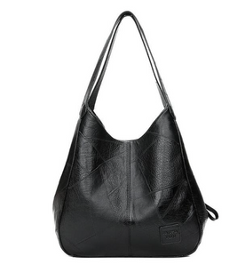 women's handbag : Leren Schouderhandtas Dames - Dagelijks Comfortabel Design - PU-Leer in Zwart van Pantinoshop