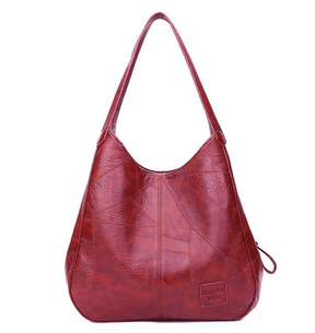 bags : Leren Schouderhandtas Dames - Dagelijks Comfortabel Design - PU-Leer in Wijn van Pantino