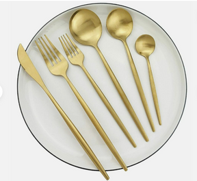 home & garden : Minimalistisch Bestekset Goud - Titanium Luxe Elegant Dineren - Titanium in van Pantino