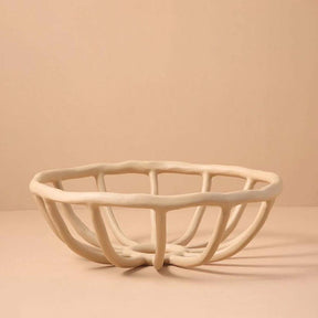 home & garden : Artistieke Resin Fruitschaal met Elegant Ontwerp - Wit in Turtledove van Pantino