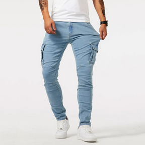 Cargo Pants : Broek Heren Zwart - Casual Cargo-Broeken in Lichtblauw van Pantino