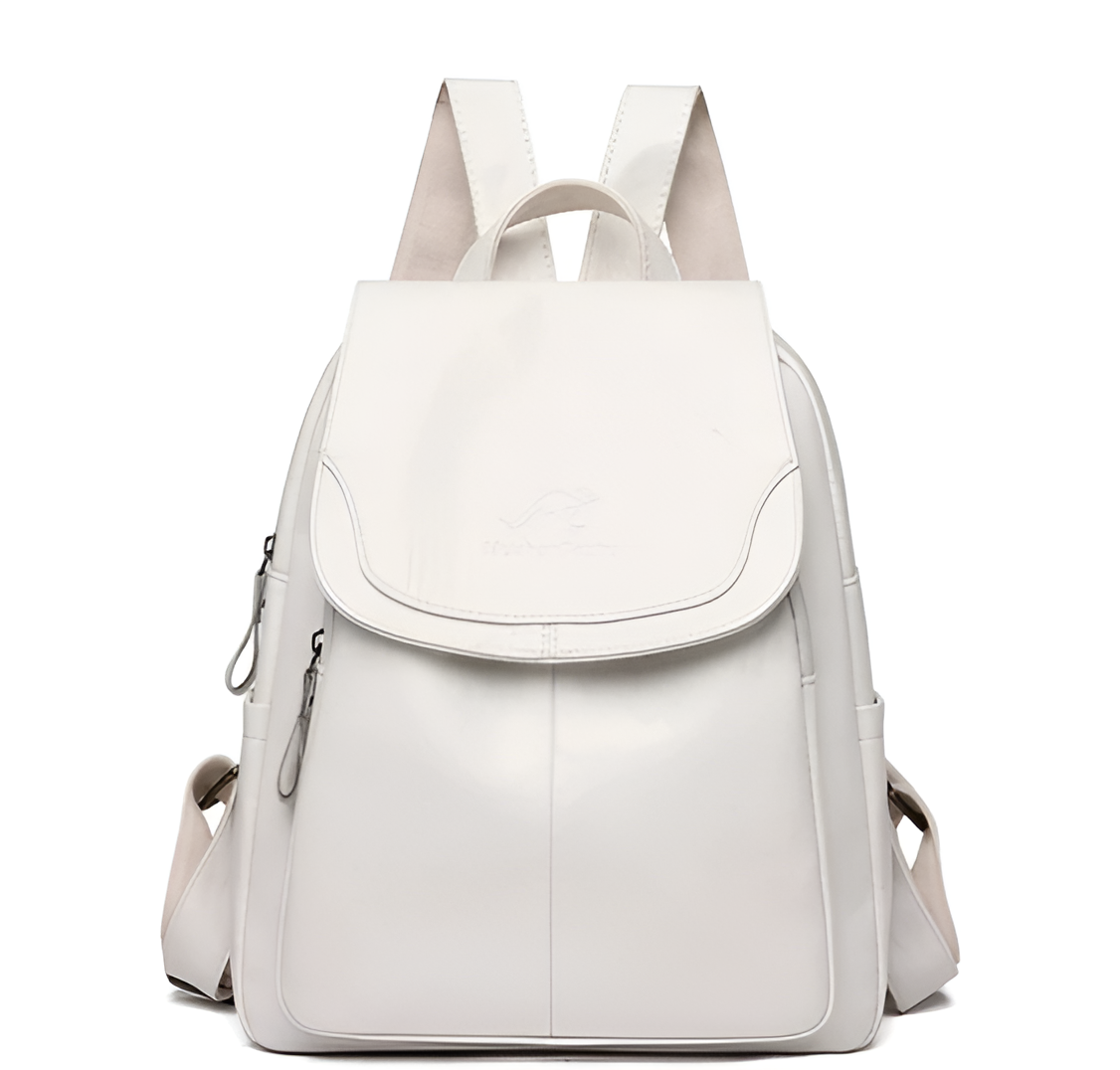 bags : Vintage Boekentas Dames - Retro Leren Schooltas Design - PU-Leer in Puur Wit van Pantino
