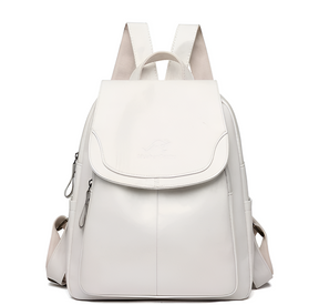 bags : Vintage Boekentas Dames - Retro Leren Schooltas Design - PU-Leer in Puur Wit van Pantino
