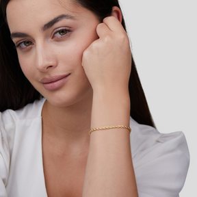 Bracelet : Armband Goud - Twisted 18K Roestvrij Staal 5 Cm in van Pantino