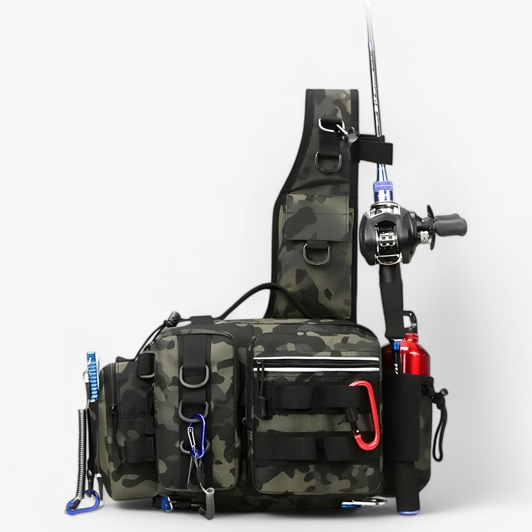 bags : Vistassen met Hengelhouder en Tweelaags Ontwerp - Zwart-camouflage in van Pantino