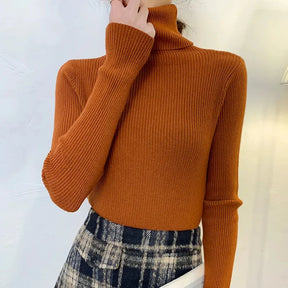 Sweater : Sweater Khaki - Helia Turtleneck with Cashmere in CAMEL One Size (40-60kg) van Pantino