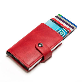 bags : Romeo RFID Wallet - Pasjesbeschermer tegen Diefstal - Donkerblauw in Rood van Pantino
