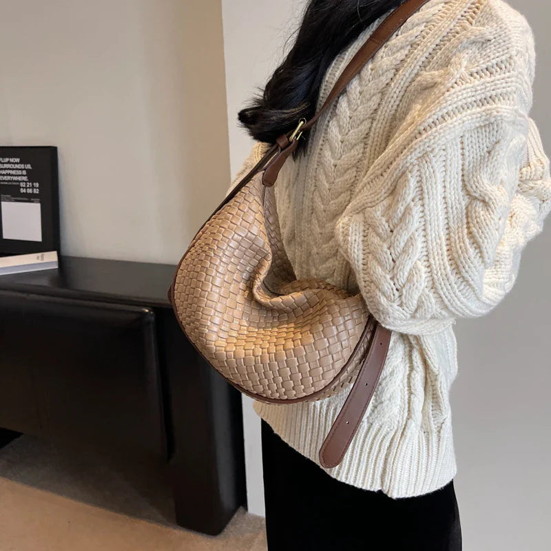 bags : Tote Bag Khaki - Woven Grain in van Pantino