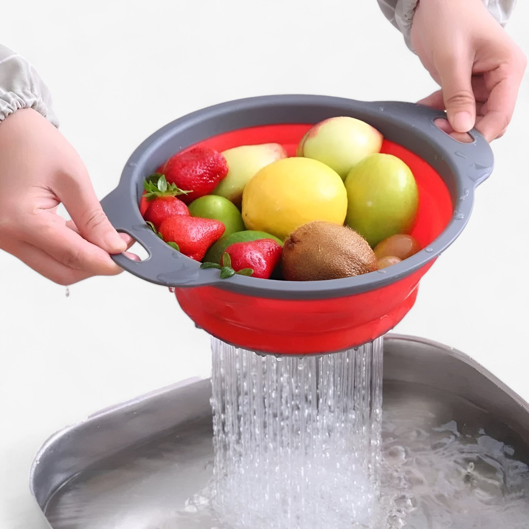 home & garden : Opvouwbare Zeef en Wasmand voor Groente & Fruit - Oranje in van Pantino