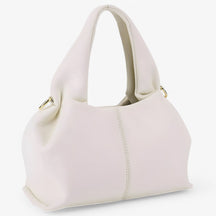 bags : Schoudertas Bruin - Elegante Retro - Licht, Breed en Stijlvol in Wit van Pantino