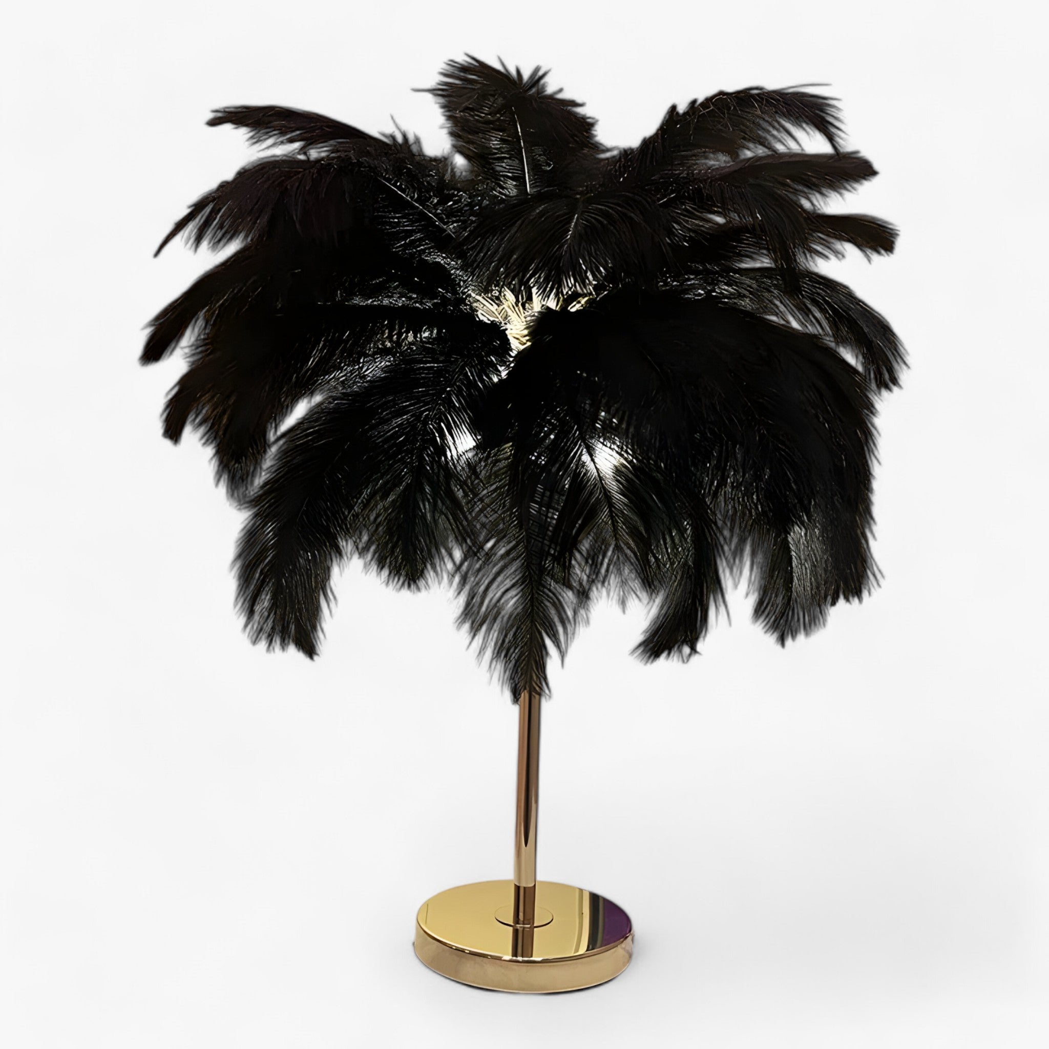 home & garden : FeatherGlow - Tafel Lamp met Touch Control - LED met Veren voor Trouwen en Kamerdecoratie in Zwart van Pantino