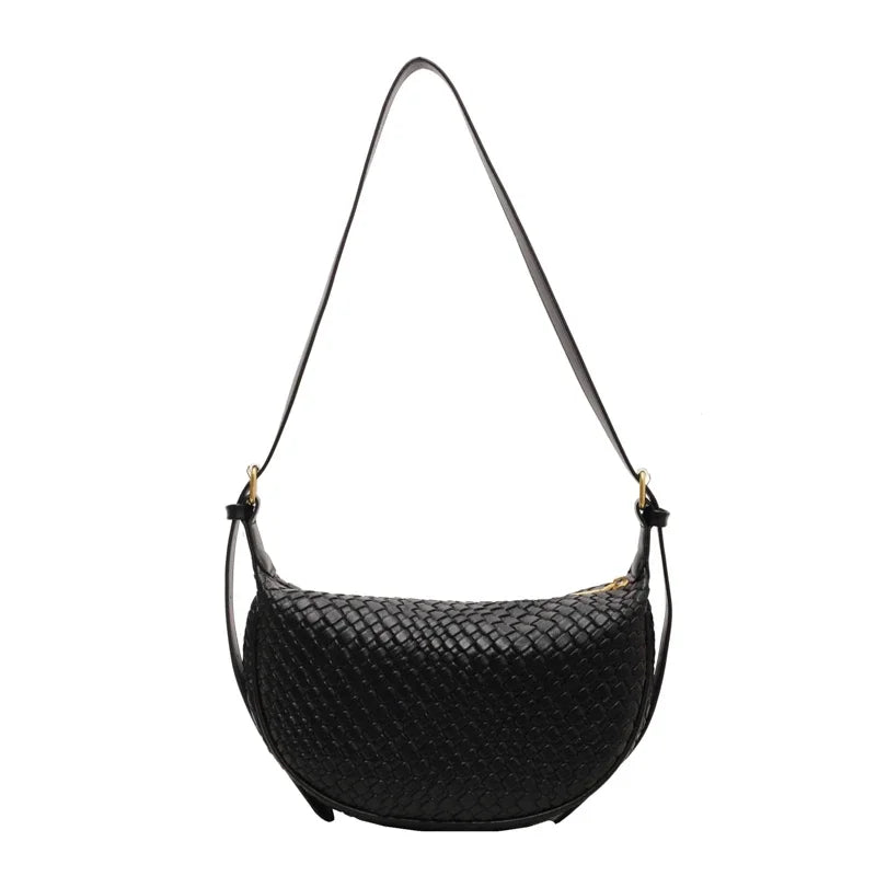bags : Tote Bag Khaki - Woven Grain in Black van Pantino