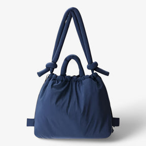 bags : Handtas Roze Puffer - Trendy Dames Schoudertas van Nylon in Blauw van Pantino