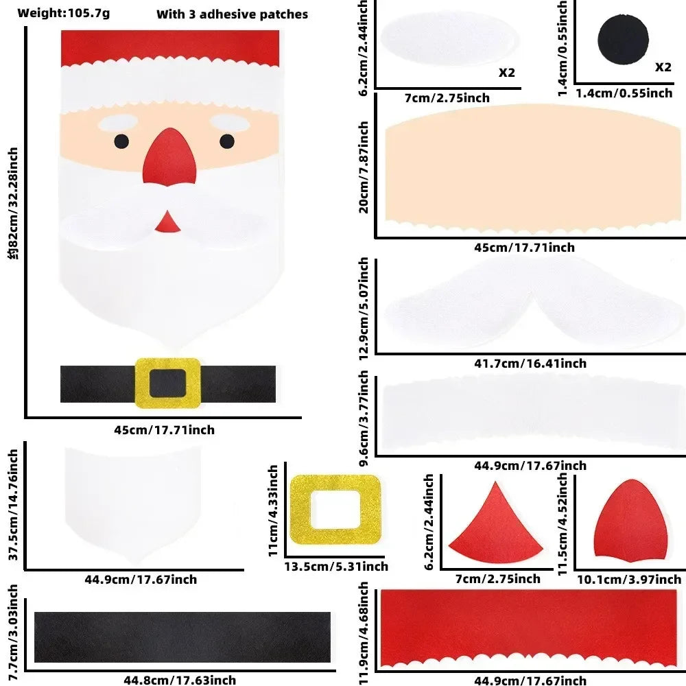 home & garden : Kerstviltstickers voor Deuren en Ramen - Feestelijke Decoratie voor Thuis in Grote Kerstman van Pantino