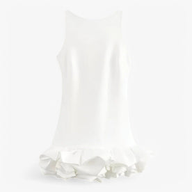Dresses : Damesjurk met Ruches Elegant en Modern - Verfijnde Stijl in Bianco van Pantinoshop