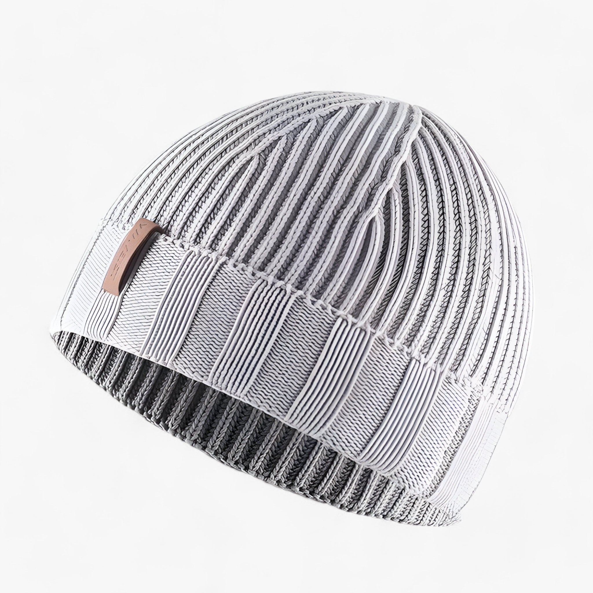 Beanie : Beanie Khaki - Katoenen Vintage Gewassen Gebreide - Perfect voor Winter in Lichtgrijs CHINA van Pantino