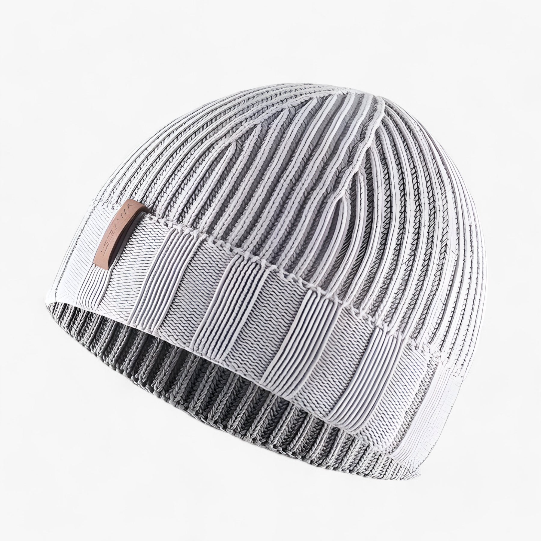 Beanie : Beanie Khaki - Katoenen Vintage Gewassen Gebreide - Perfect voor Winter in Lichtgrijs CHINA van Pantino