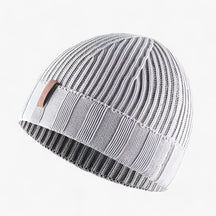 Beanie : Beanie Khaki - Katoenen Vintage Gewassen Gebreide - Perfect voor Winter in Lichtgrijs CHINA van Pantino