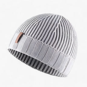 Beanie : Beanie Khaki - Katoenen Vintage Gewassen Gebreide - Perfect voor Winter in Lichtgrijs CHINA van Pantino
