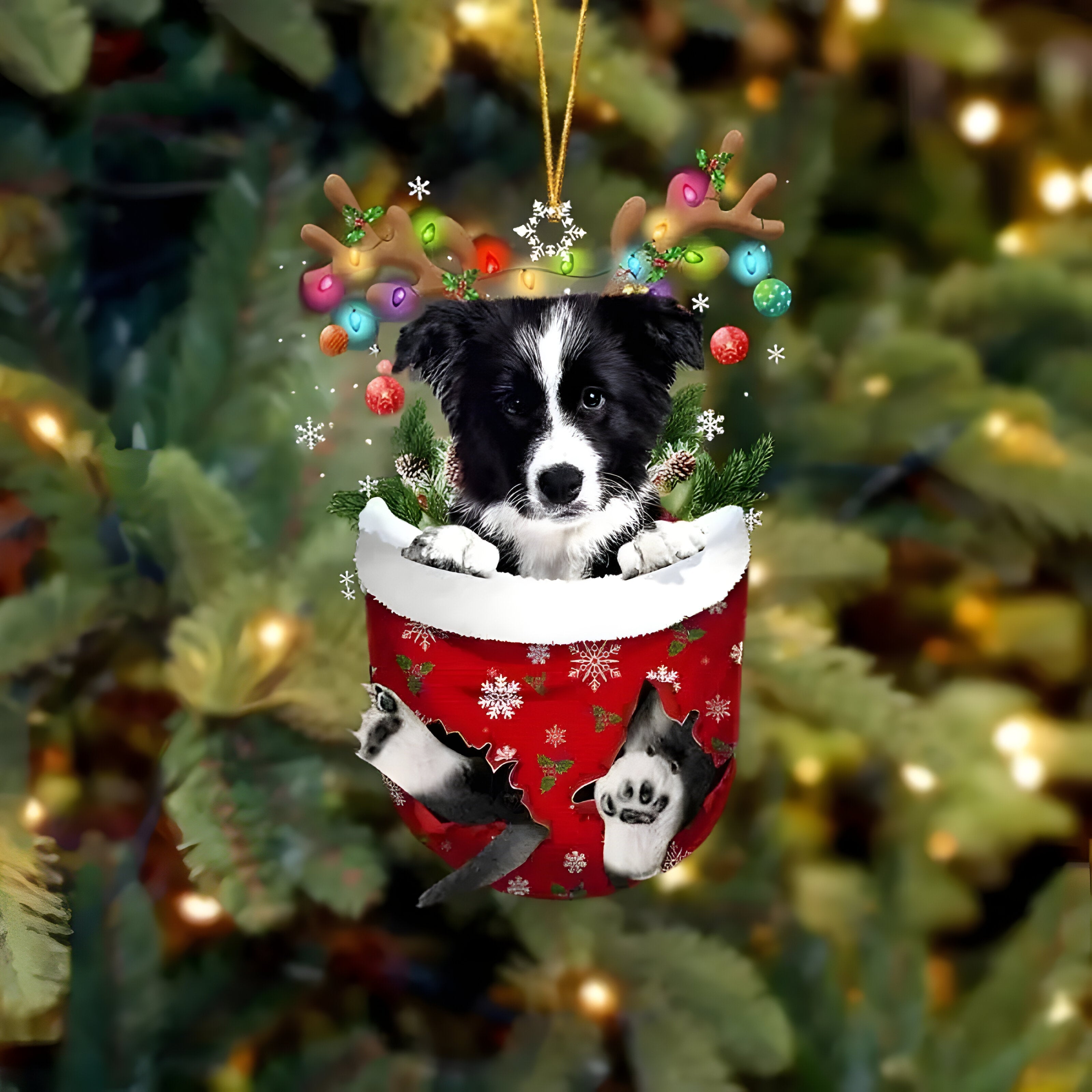 pets : Schattige Pupp Decoratie - Kerstboom Hangertje Hond - Feestelijke Charme en Cadeau voor Hondenliefhebbers in Stijl V van Pantino