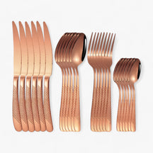 home & garden : StarDine - Bestekset van Roestvrij Staal - Zilver Goud in Roze goud van Pantino
