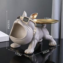 home & garden : Franse Bulldog Decoratie Oranje - Vrolijke Huisdecoratie Beeldje - Keramiek in Grijs van Pantino