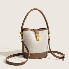 bags : Bucket Schoudertas Dames Beige - Compacte Elegantie - Synthetisch Leer in van Pantino