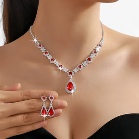 Jewelry Set : Oorbellen Dames Zilver - Trouwset 2 Delen - Druppelhanger en 2 in van Pantino