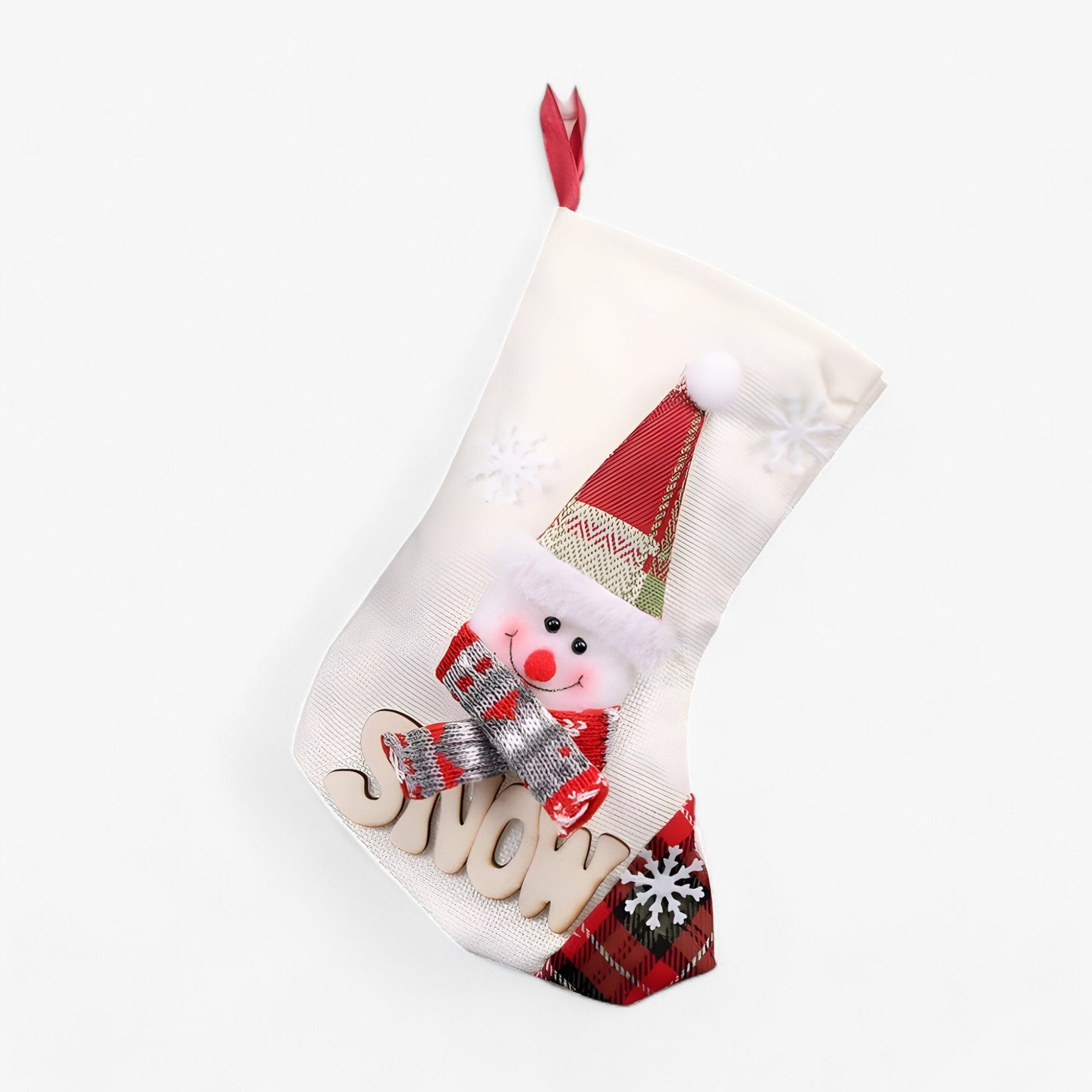 home & garden : Kerstklaar Sokken Sneeuwman - Feestelijke Decoratie voor het Huis - Rood in Beige van Pantino