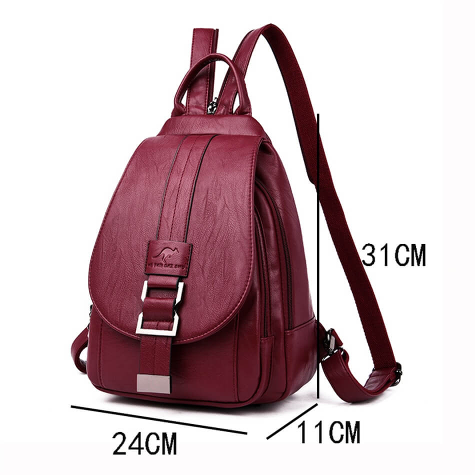 bags : Leren Dames Rugzak Lila - Compacte Schoudertas voor Vrouwen - Trendy & Chique Design in van Pantino