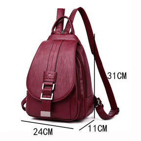 bags : Leren Dames Rugzak Lila - Compacte Schoudertas voor Vrouwen - Trendy & Chique Design in van Pantino