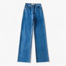 Pants : Broek met Wijde Pijpen - Eenvoudig en Elegant - Donkerblauw in Donkerblauw van Pantino