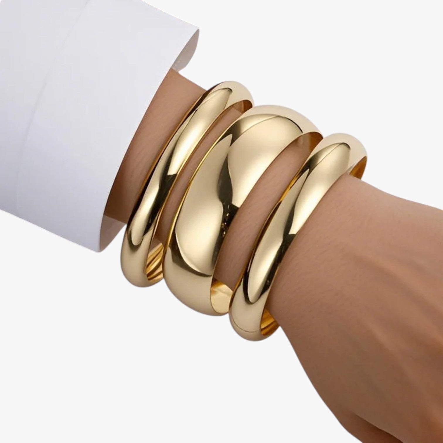 Jewelry : Set 3 Dames Armbanden 18K Goud Verguld, Gedurfd en Modern Design in oro van Pantinoshop