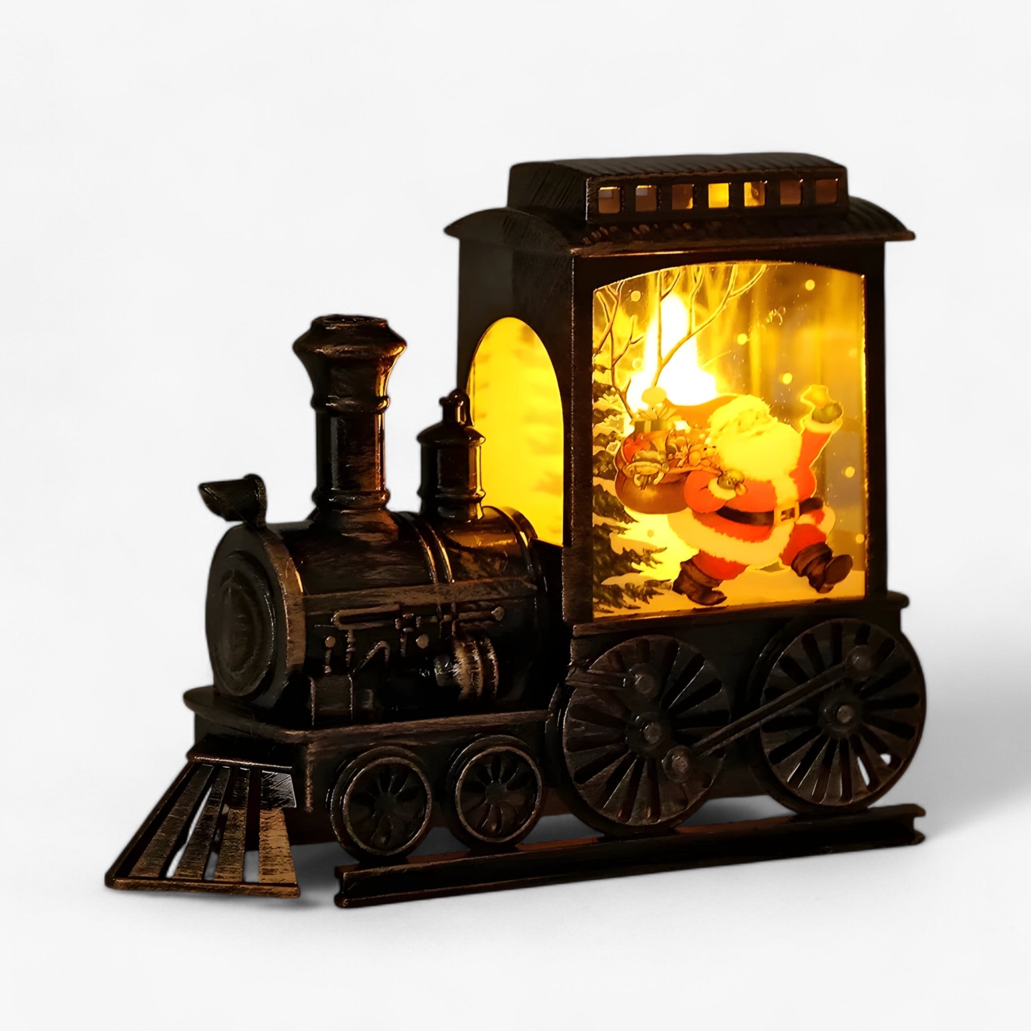 home & garden : Vintage Treinlampen - Draagbare Batterijlampen - Feestelijke Kerst in Kerstman 1 +1 GRATIS van Pantino