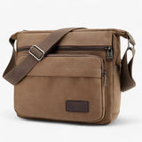Herrenschultertasche Schwarz – Multifunktionale Canvas  