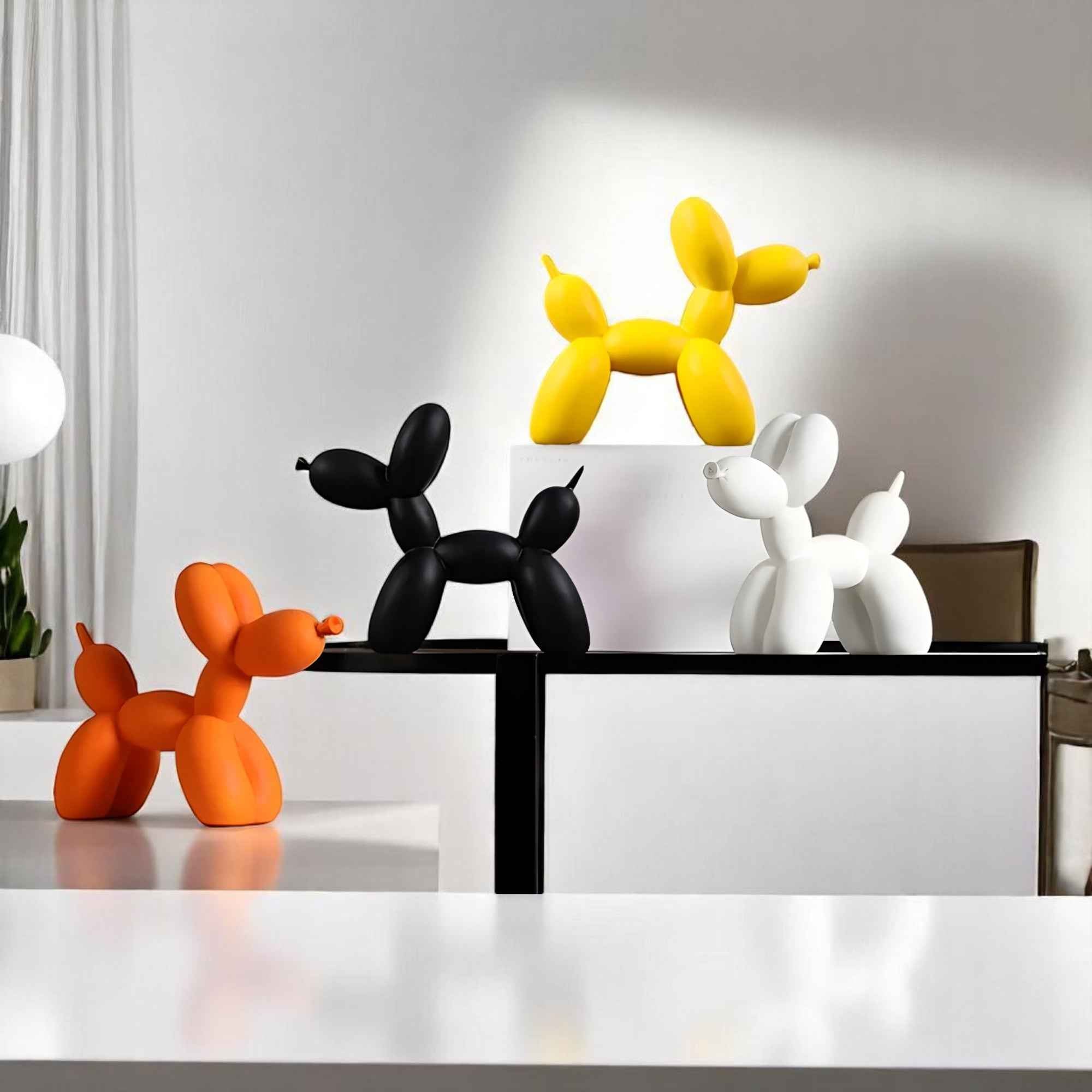 Beeld Hond Ballon Moderne Pop Art van Hars – Scandinavische Design Decoratie voor Tafel