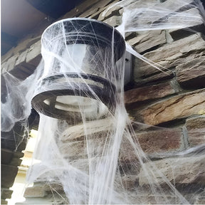 home & garden : Halloween Spinnenweb - Rekbaar Spinnenweb en Spinnen voor Griezelige Feestelijke Wisieten - Wit in van Pantino