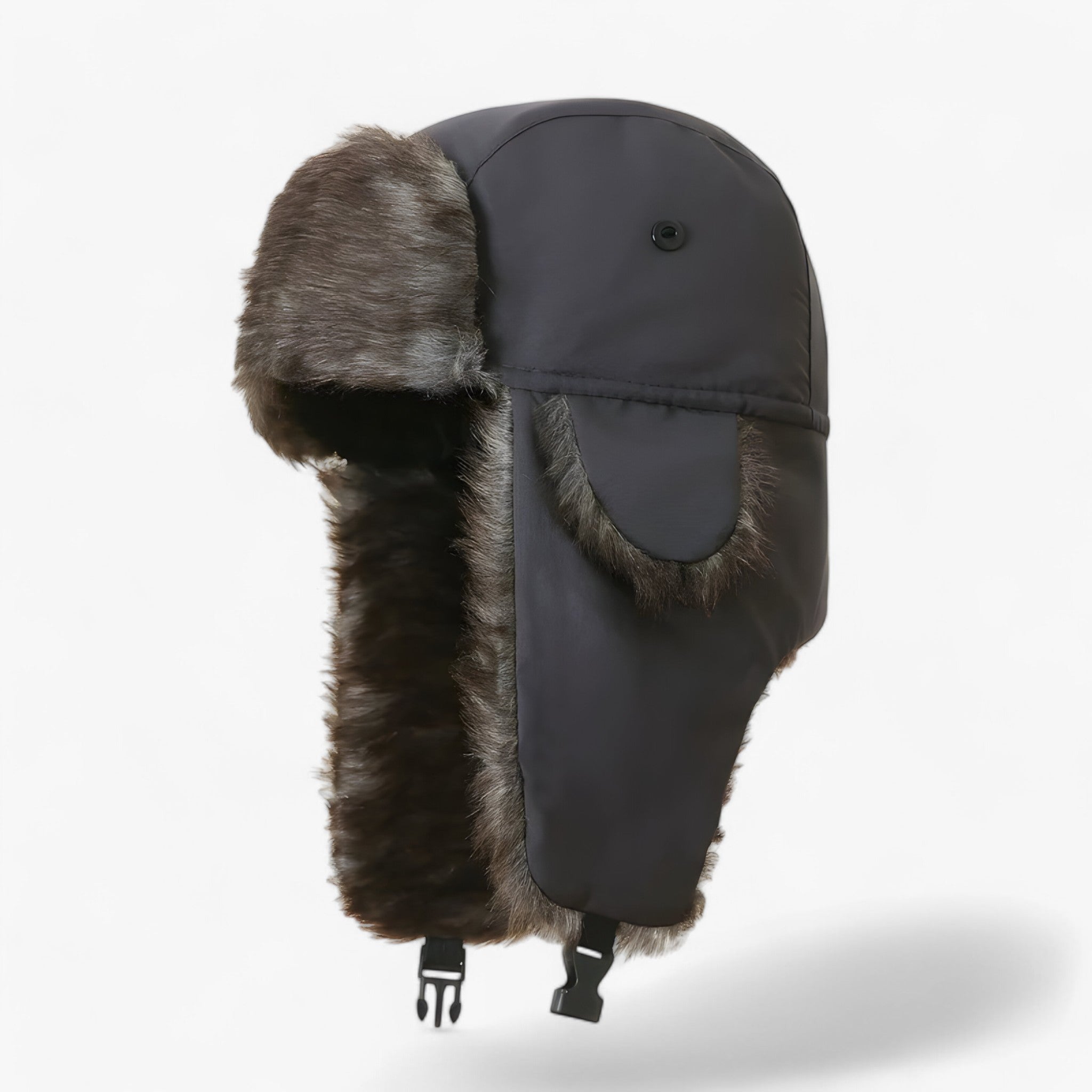 Hat : Hoed Beige - Warme Russische Winterhoed - Beschermt Tegen Kou & Wind in Grijs Één maat van Pantino