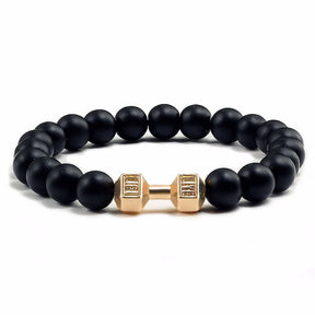 Bracelet : Armband Berijpt Goud - Elegante Dumbbell in Berijpt Goud van Pantino