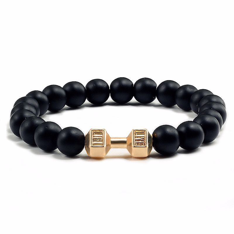Bracelet : Armband Berijpt Goud - Elegante Dumbbell in Berijpt Goud van Pantino