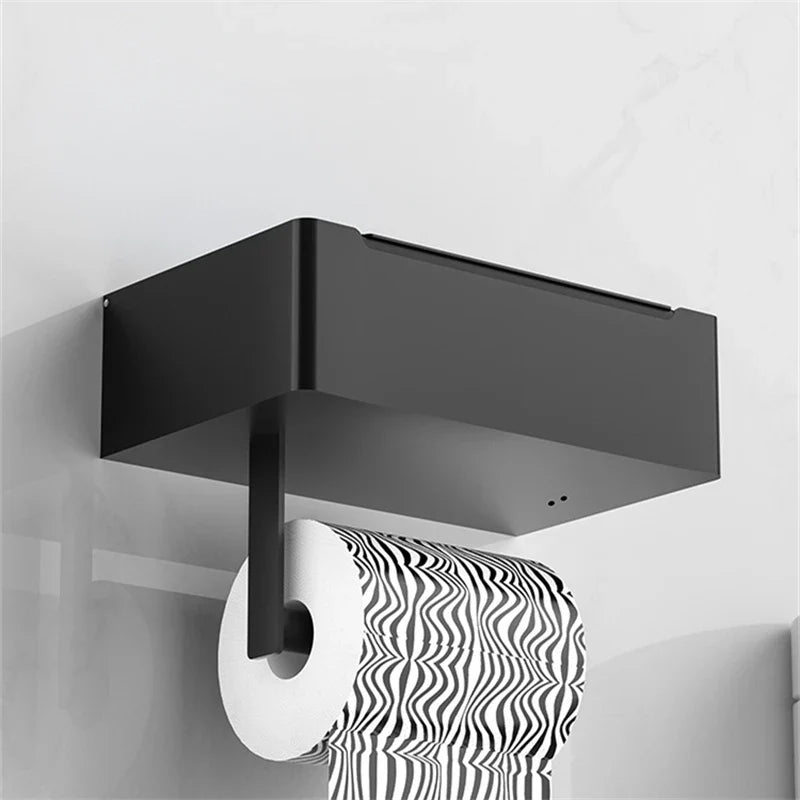 home & garden : Elegante Toiletpapierhouder Zwart - Modern Design Badkamer - RVS in van Pantino