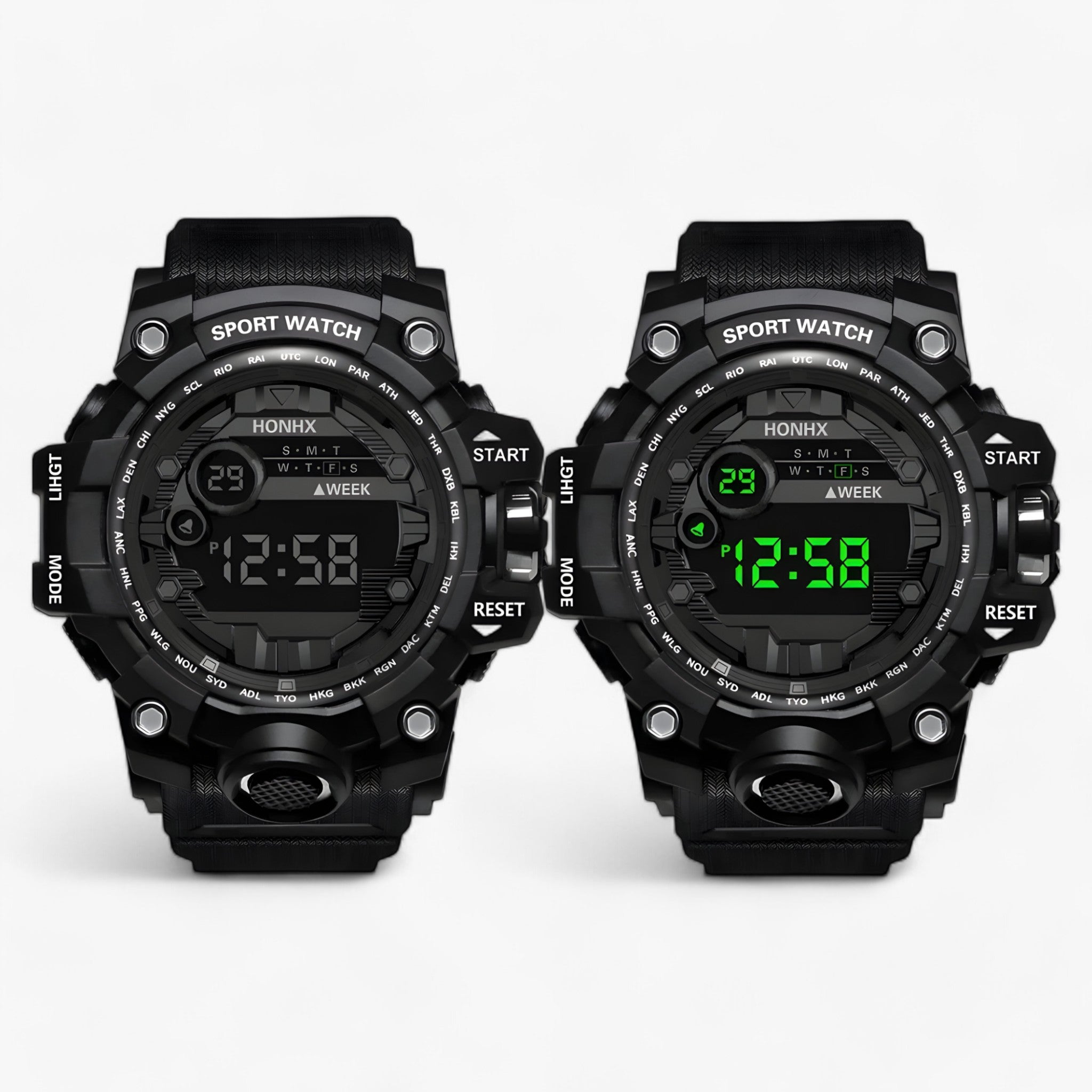 watches : Grote LED Wijzerplaat - Ideaal voor Sport & Fitness - Zwart in van Pantino