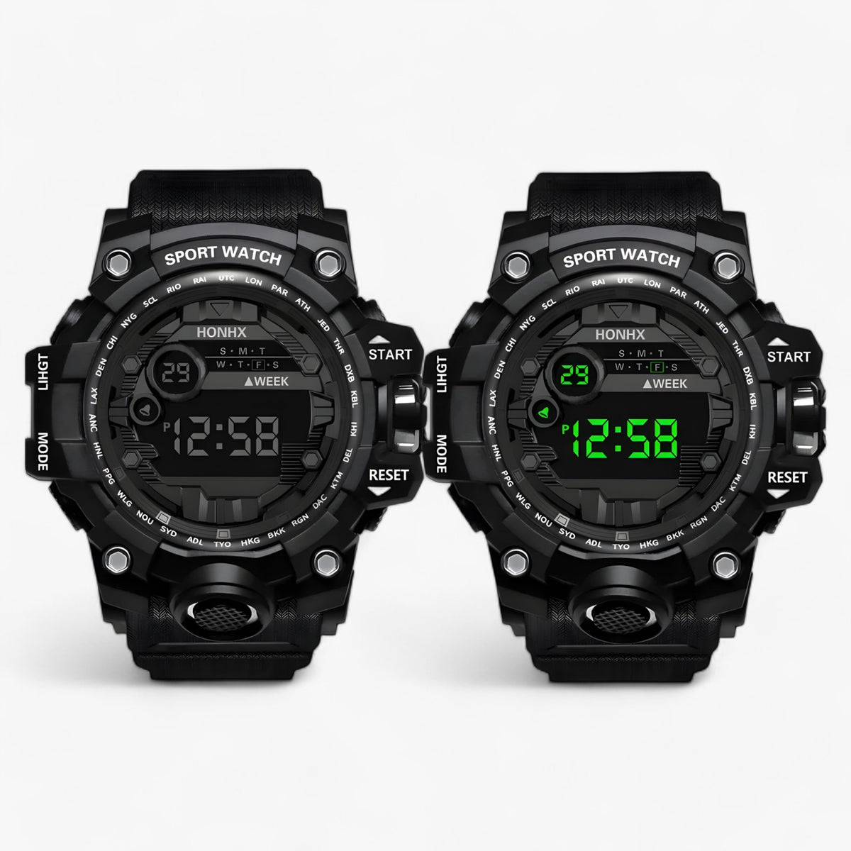 watches : Grote LED Wijzerplaat - Ideaal voor Sport & Fitness - Zwart in van Pantino
